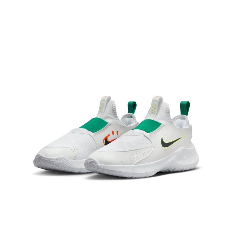 (GS) Nike Flex Runner 3 'White Sport Green Fluorescent Yellow' HF5745-101 - Image 3