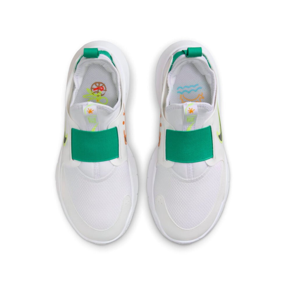 (GS) Nike Flex Runner 3 'White Sport Green Fluorescent Yellow' HF5745-101 - Image 4