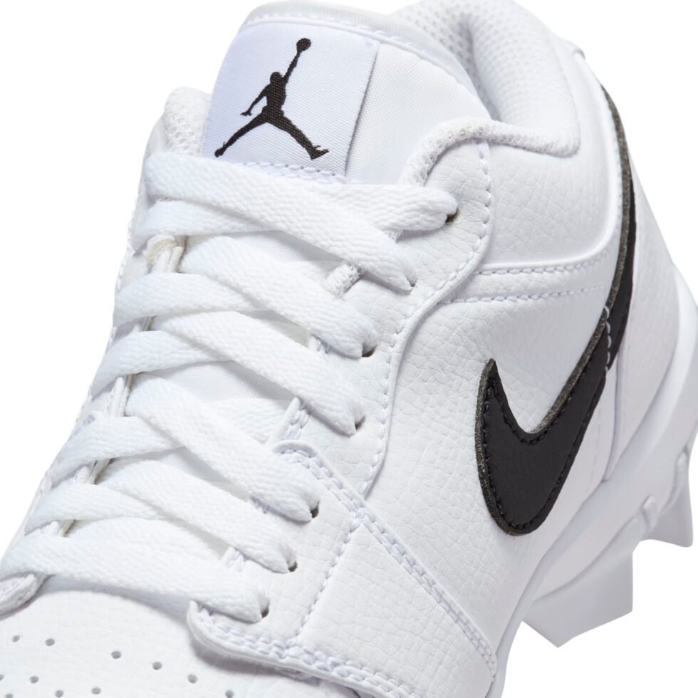 (GS) Air Jordan 1 Low Cleat 'White Black' HF6885-100 - Image 6