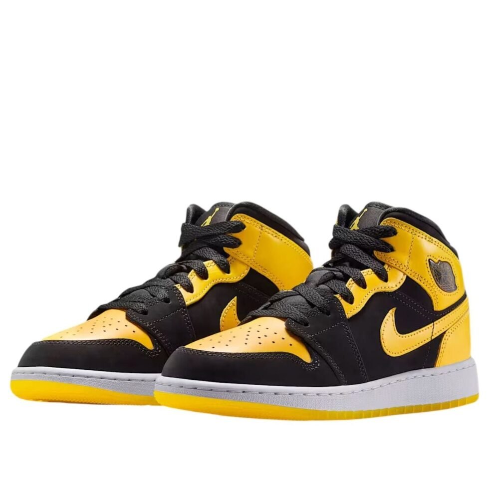 (GS) Air Jordan 1 Mid SE 'Black White Varsity Maize' HJ5940-071 - Image 3