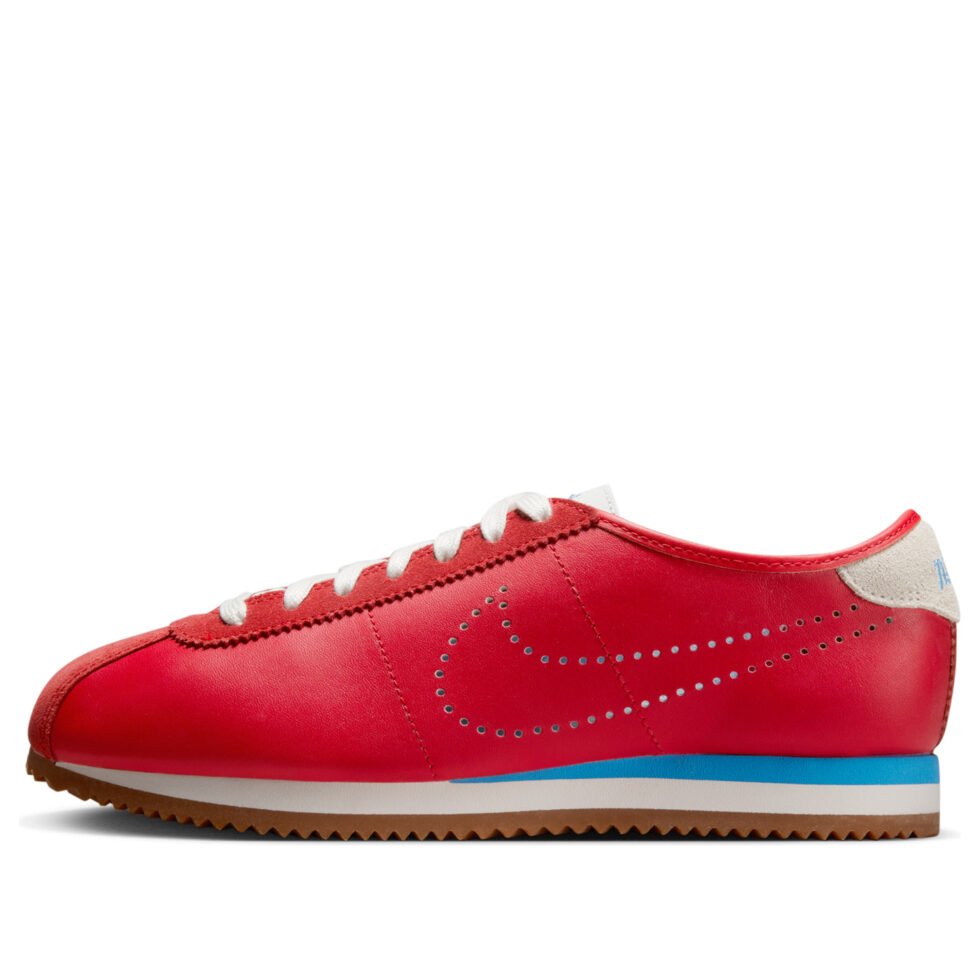 (WMNS) Nike Cortez Leather 'University Red Blue Perforated Swoosh' HQ1841-600