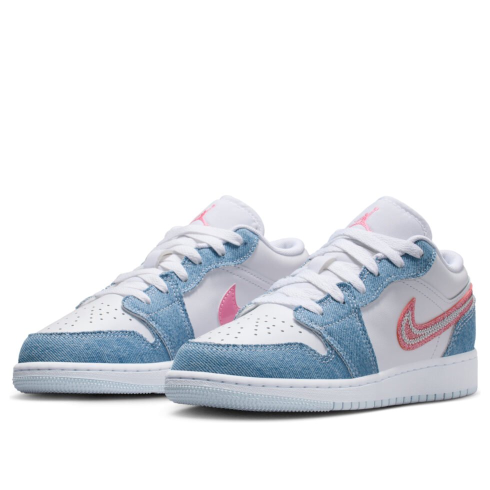 (GS) Air Jordan 1 Low SE 'Denim Sequin' HQ2001-400 - Image 4