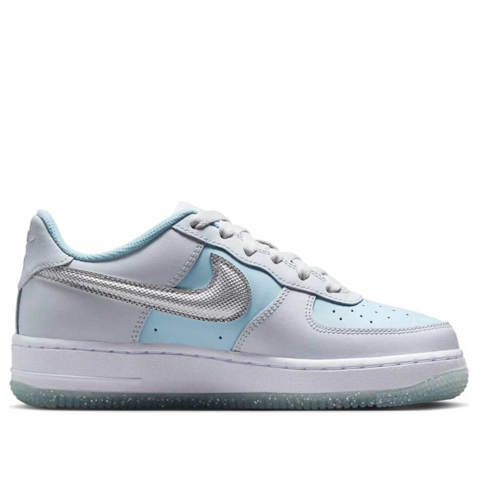 (GS) Nike Air Force 1 Low 'Pure Platinum Glacier Blue' HQ3249-043 - Image 2