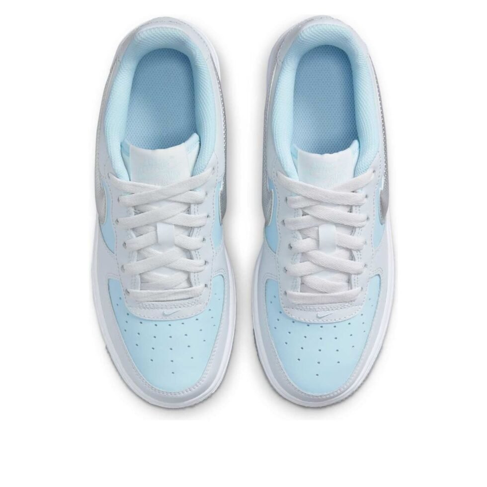 (GS) Nike Air Force 1 Low 'Pure Platinum Glacier Blue' HQ3249-043 - Image 4
