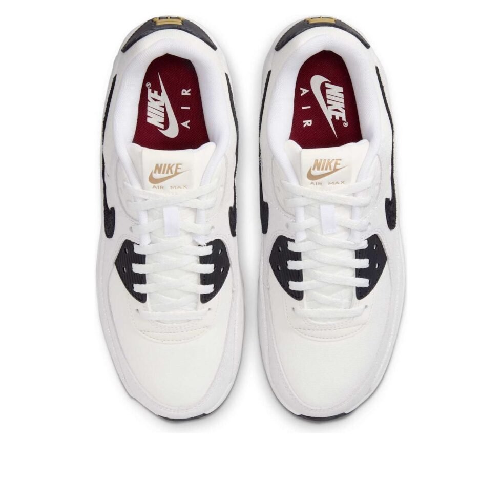 (WMNS) Nike Air Max 90 LV8 'White Metallic Gold Black' HQ3497-100 - Image 4