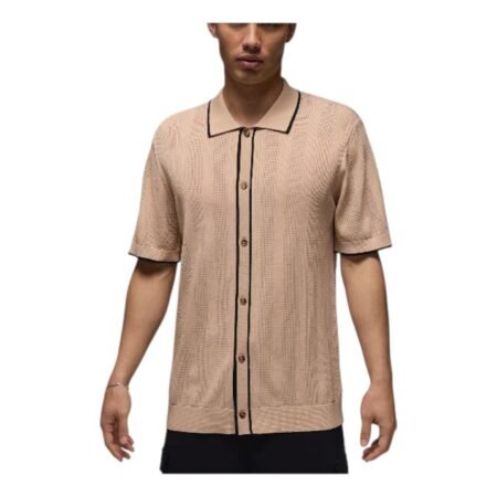Air Jordan Sport Knit Button-Down Golf Top shirt 'Linen' HV1157-248
