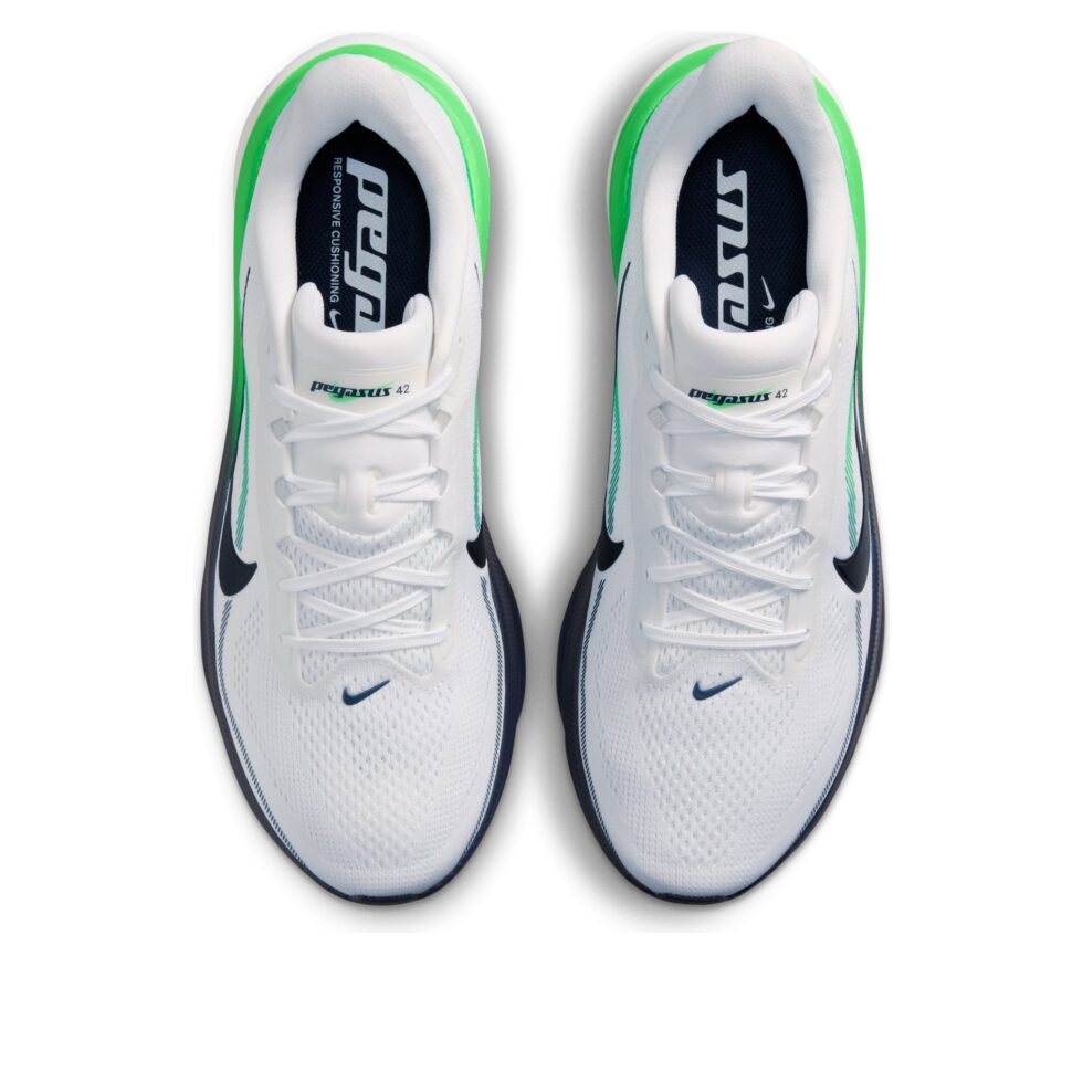 Nike Air Zoom Pegasus 42 'White Navy Green Spark' IB1873-107 - Image 3