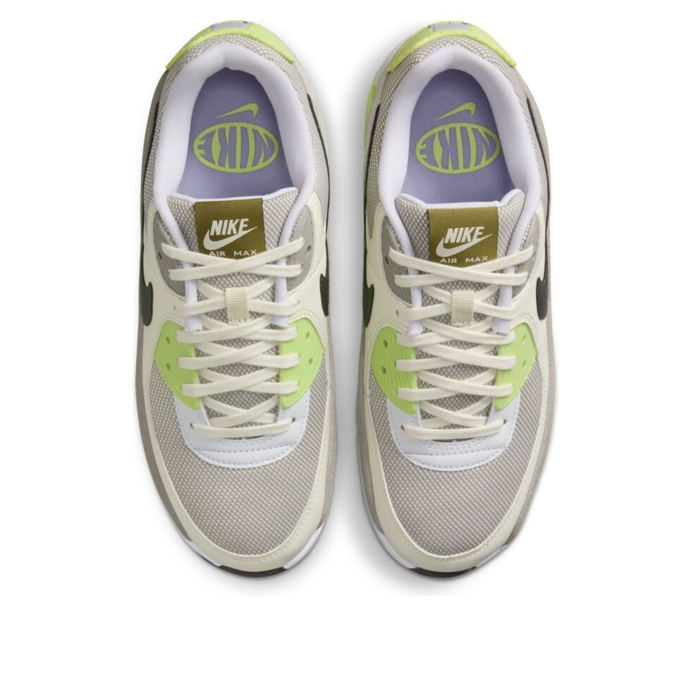 (WMNS) Nike Air Max 90 LV8 'White Pale Ivory College Gray Light Lemon Twist' IB8061-100 - Image 2