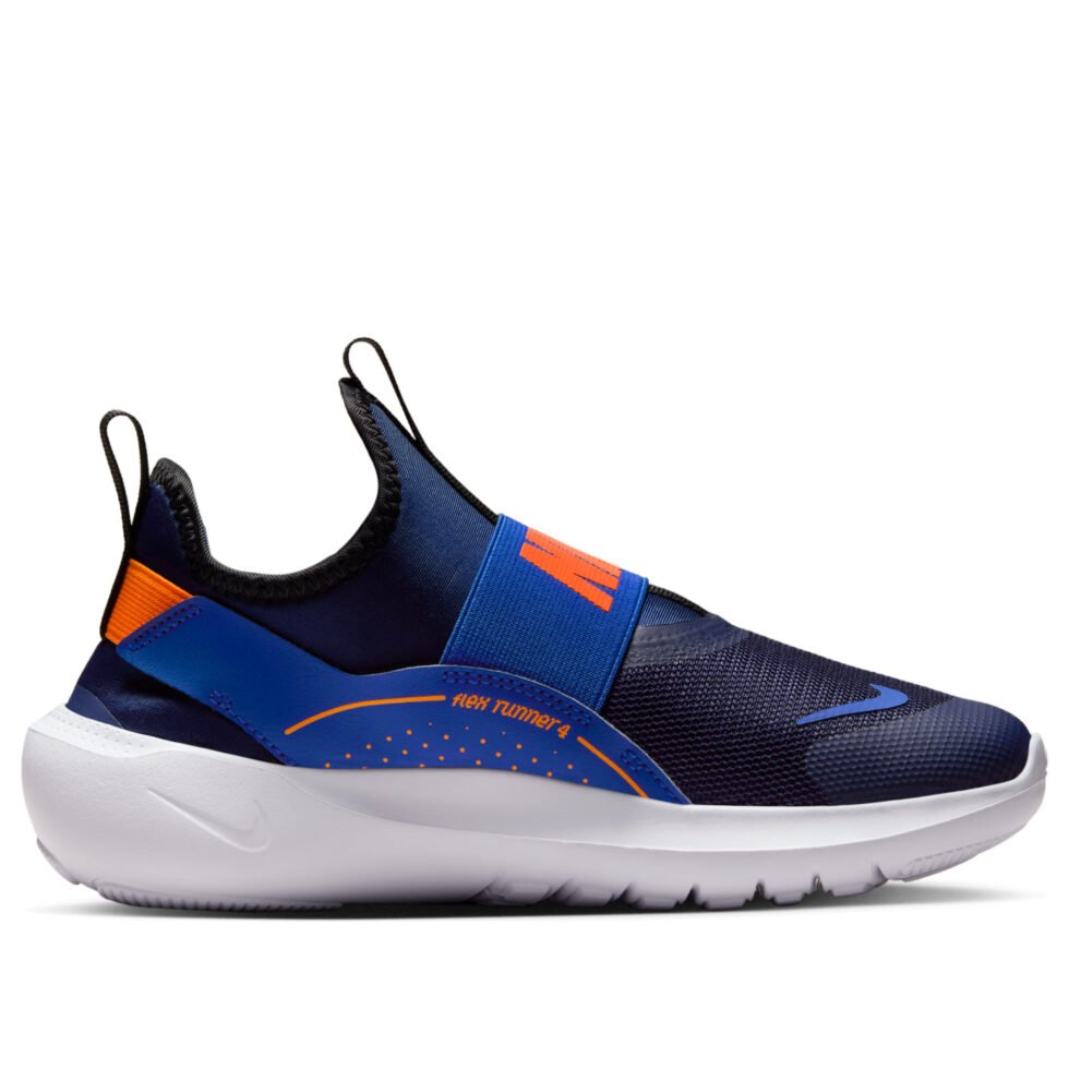 (GS) Nike Flex Runner 4 'Midnight Navy Total Orange Royal' IF2893-401 - Image 6