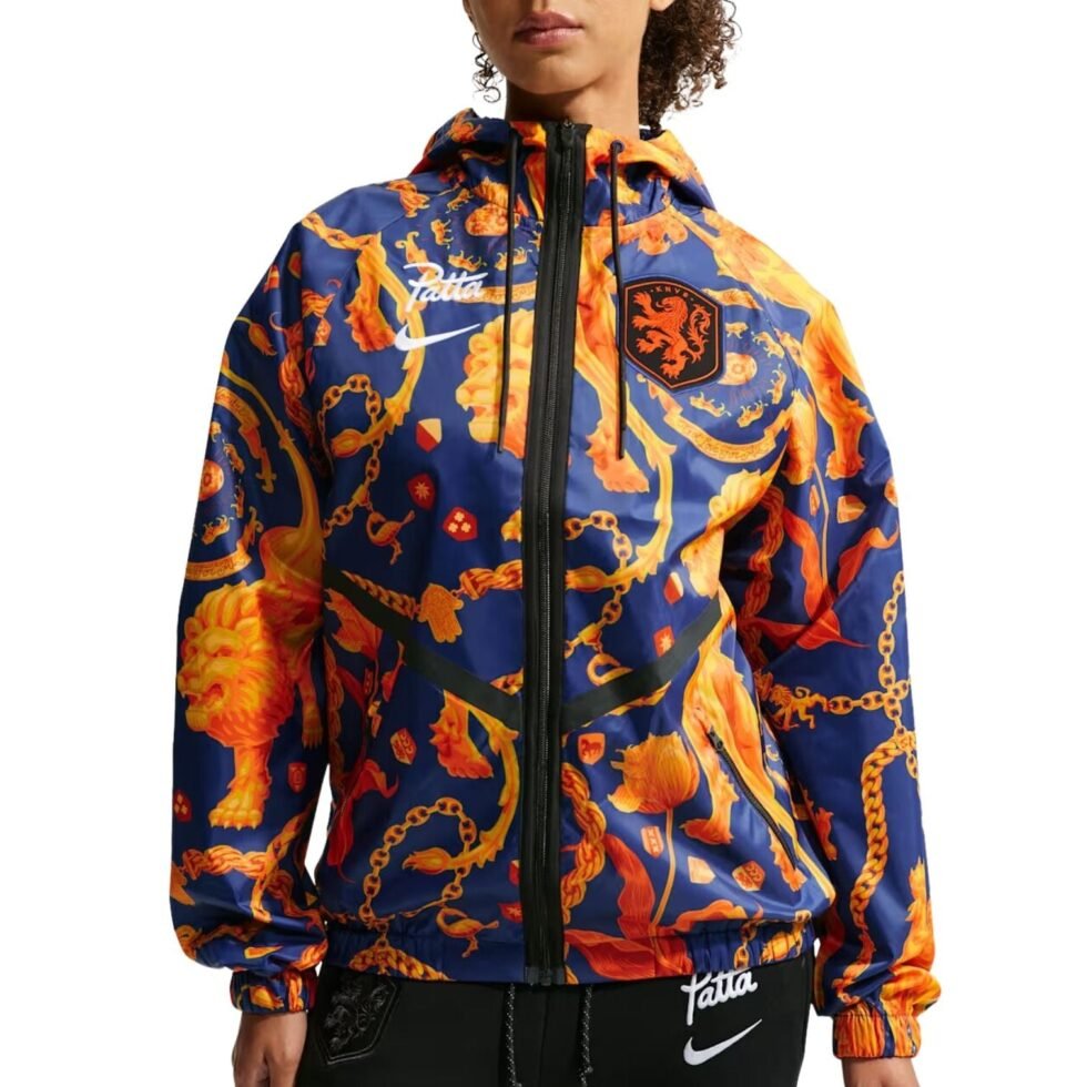 Nike x Netherlands x Patta Cryoshot Anthem Jacket 'Deep Royal Blue White' IH1617-455 - Image 3