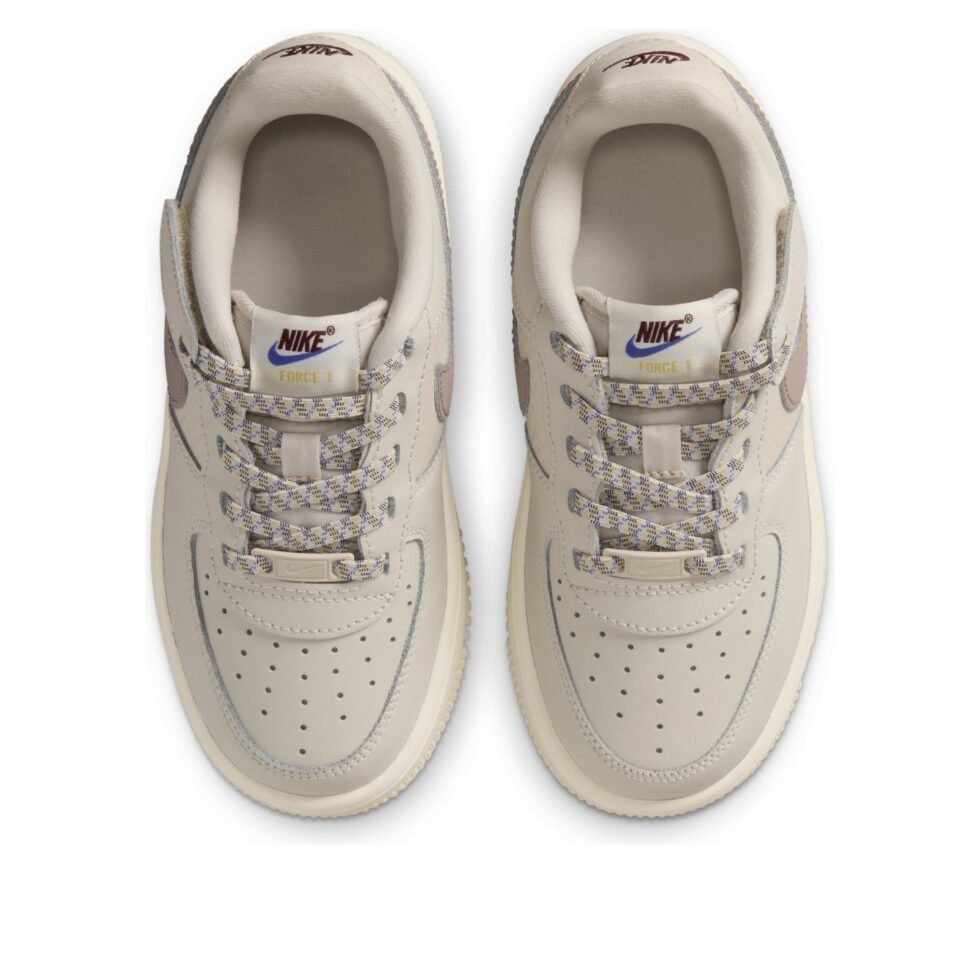 (PS) Nike Force 1 Low LV8 EasyOn 'Light Orewood Brown Burgundy Crush' IH4496-100 - Image 2