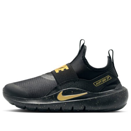 (GS) Nike Flex Runner 4 'Black Metallic Gold' IM6737-001