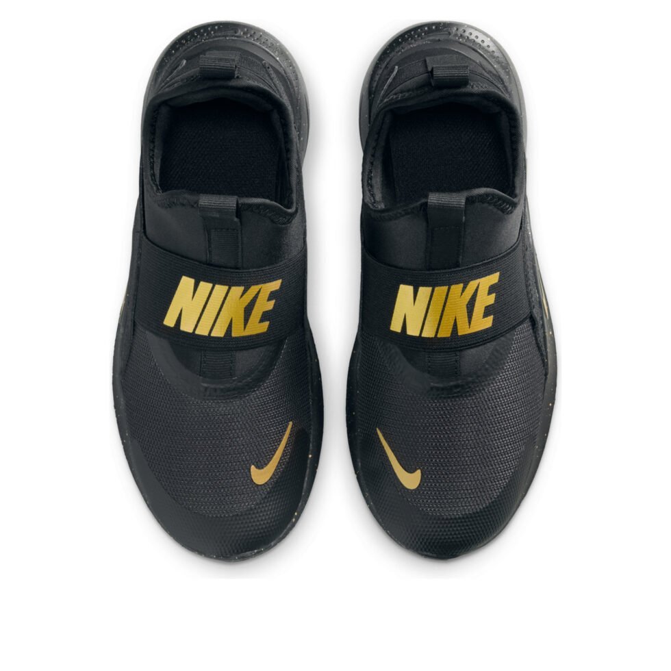 (GS) Nike Flex Runner 4 'Black Metallic Gold' IM6737-001 - Image 2