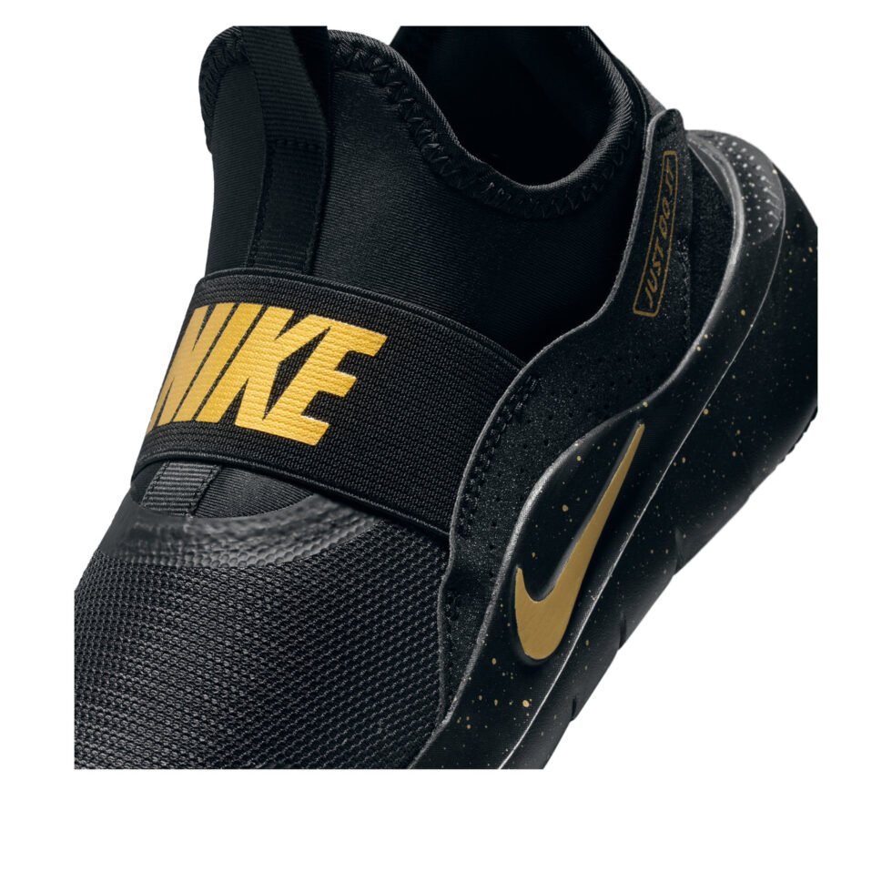 (GS) Nike Flex Runner 4 'Black Metallic Gold' IM6737-001 - Image 5