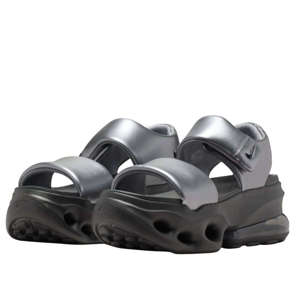 (WMNS) Nike Air Max Halo Sandals 'Metallic Cool Grey Black' IO1959-010 - Image 4