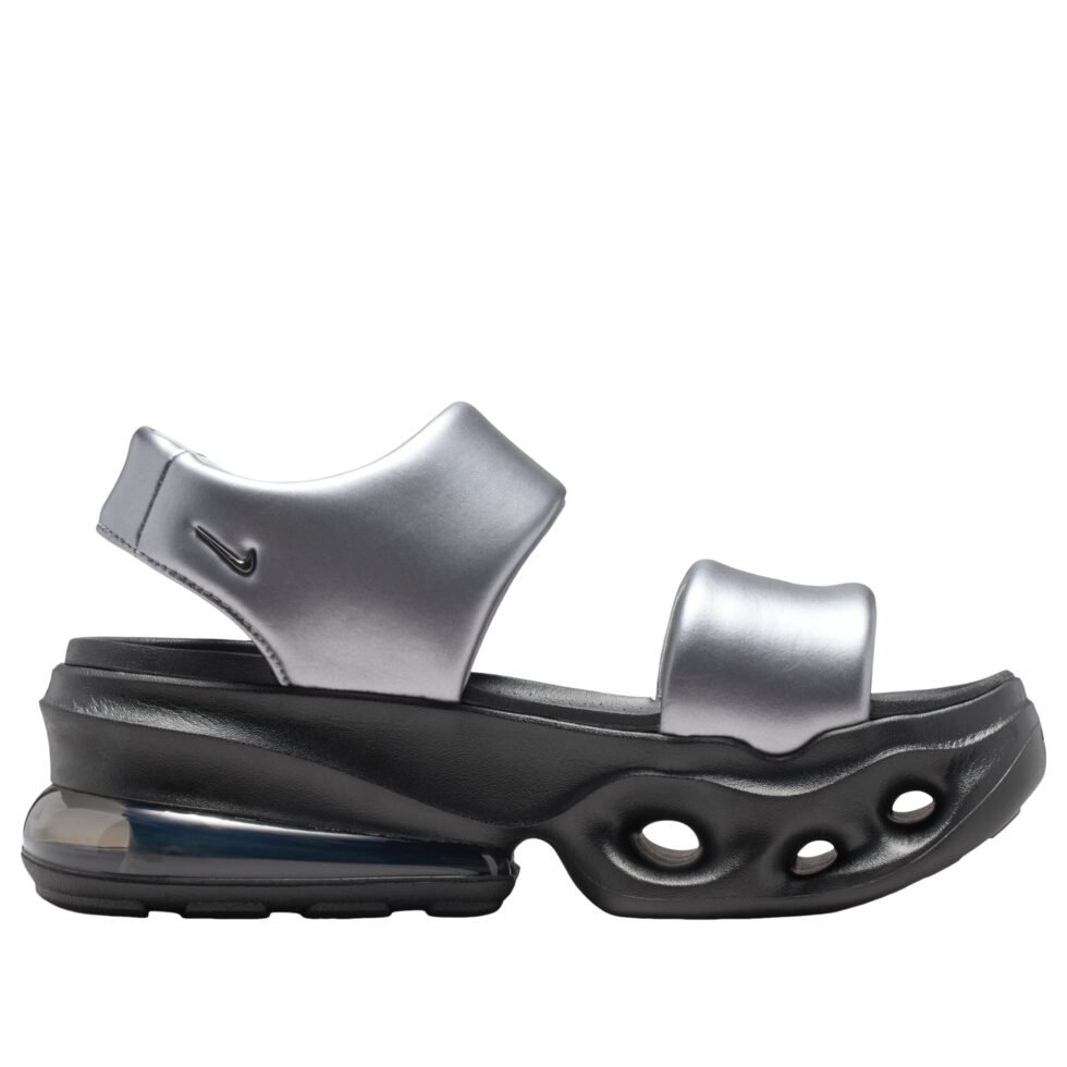 (WMNS) Nike Air Max Halo Sandals 'Metallic Cool Grey Black' IO1959-010 - Image 6