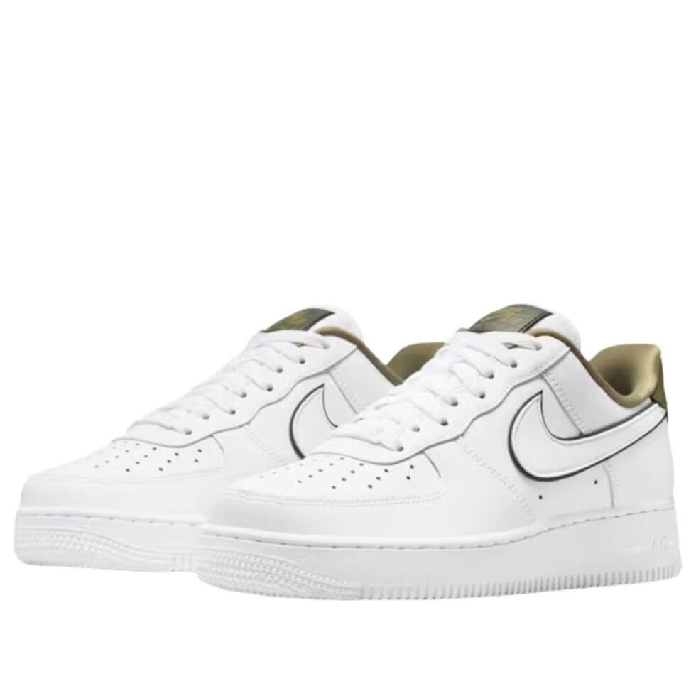 (WMNS) Nike Air Force 1 07 Essential 'White Medium Olive' IO4226-100 - Image 2