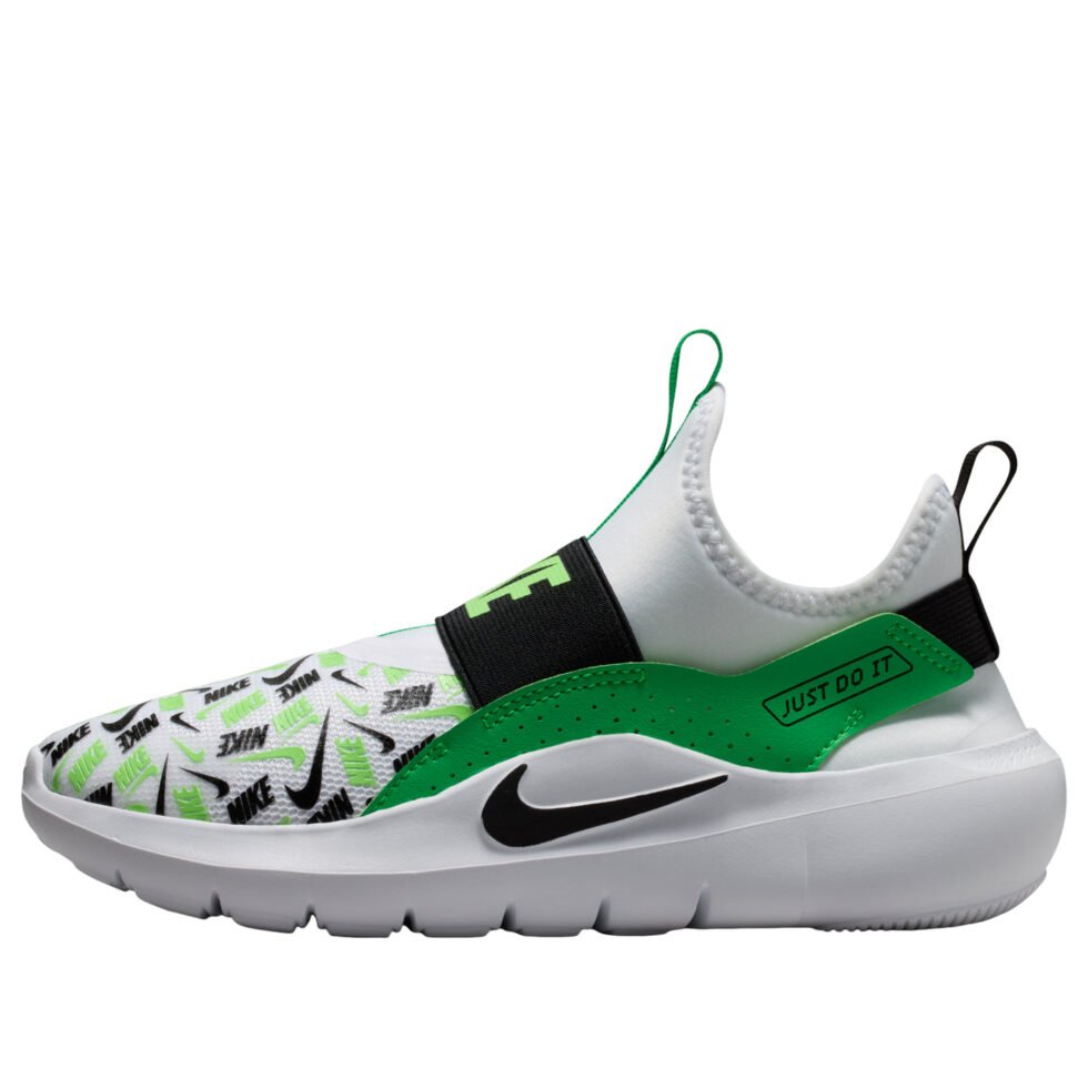 (GS) Nike Flex Runner 4 'White Green Spark' IO9506-101