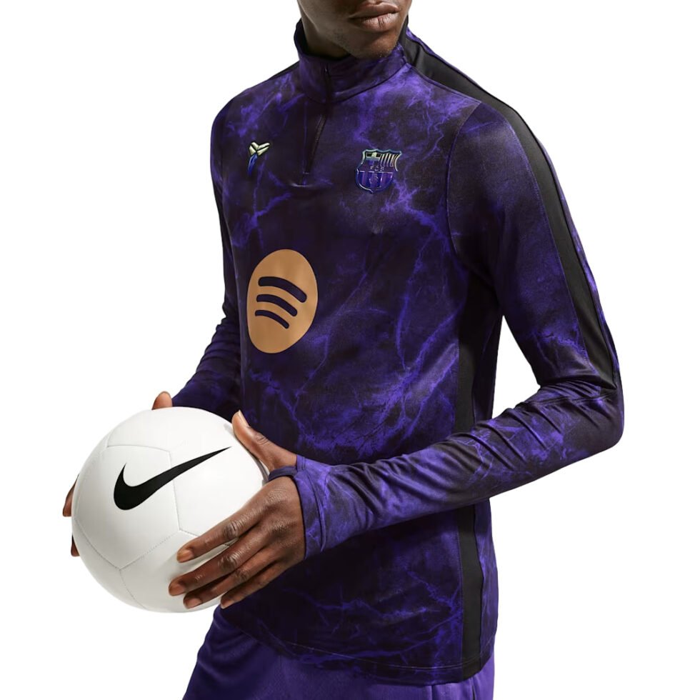 Nike Kobe x F.C. Barcelona Strike Away Dri-FIT Knit Pre-Match Drill T-Shirt 'Field Purple Black Metallic Gold' IQ1300-505 - Image 2