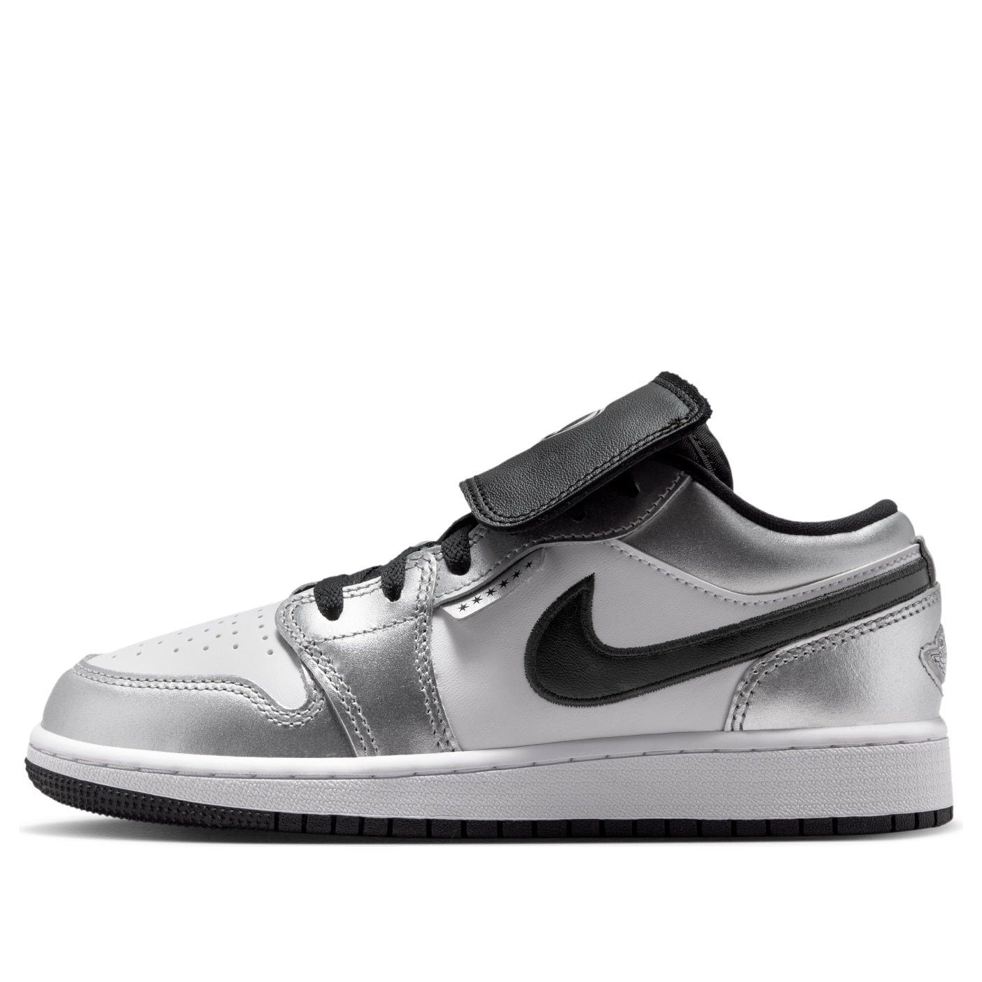 (GS) Air Jordan 1 Low SE 'White Black Metallic Silver' IR2310-100