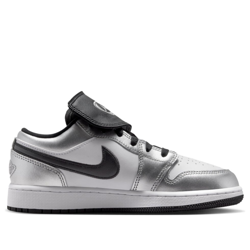 (GS) Air Jordan 1 Low SE 'White Black Metallic Silver' IR2310-100 - Image 6