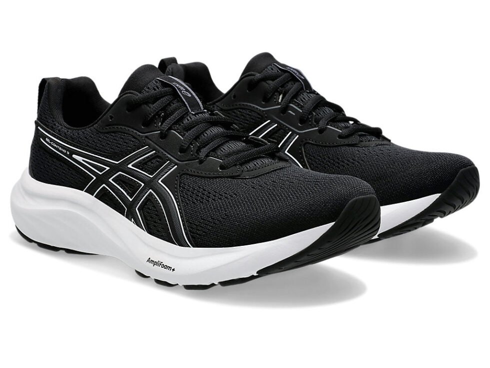 (WMNS) ASICS Gel-Contend 9 Wide 'Black White' 1012B678-002 - Image 3
