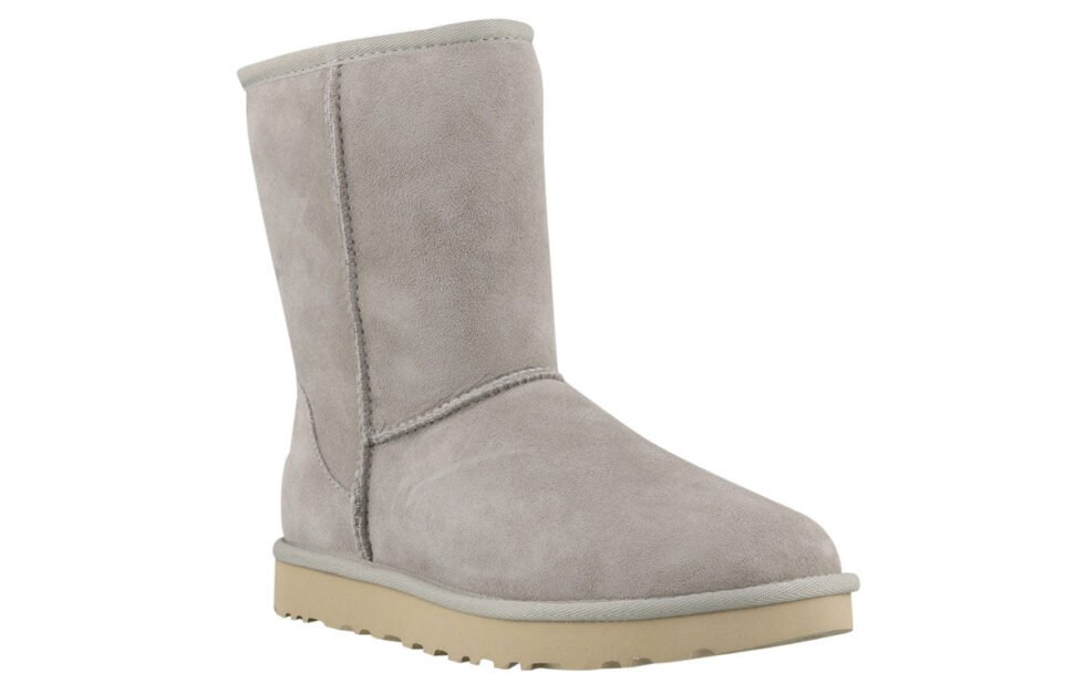 (WMNS) UGG Classic Short II Fleece Lined Gray White 1016223-GOA - Image 3