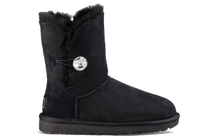 (WMNS) UGG Classic Bling Button Fleece Lined Black 1016553-BLK - Image 3