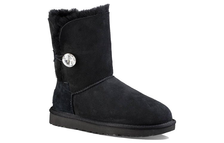 (WMNS) UGG Classic Bling Button Fleece Lined Black 1016553-BLK - Image 4