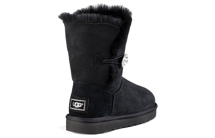 (WMNS) UGG Classic Bling Button Fleece Lined Black 1016553-BLK - Image 5