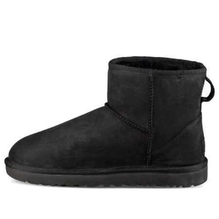 (WMNS) UGG Classic Mini Leather Snow Boots Black 1016558-BLK
