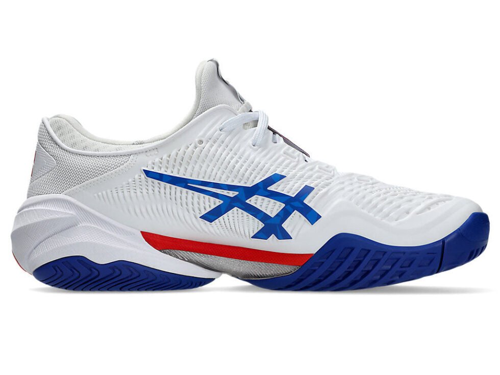 ASICS Court FF 3 Novak 'White Blue Red' 1041A480-100 - Image 2
