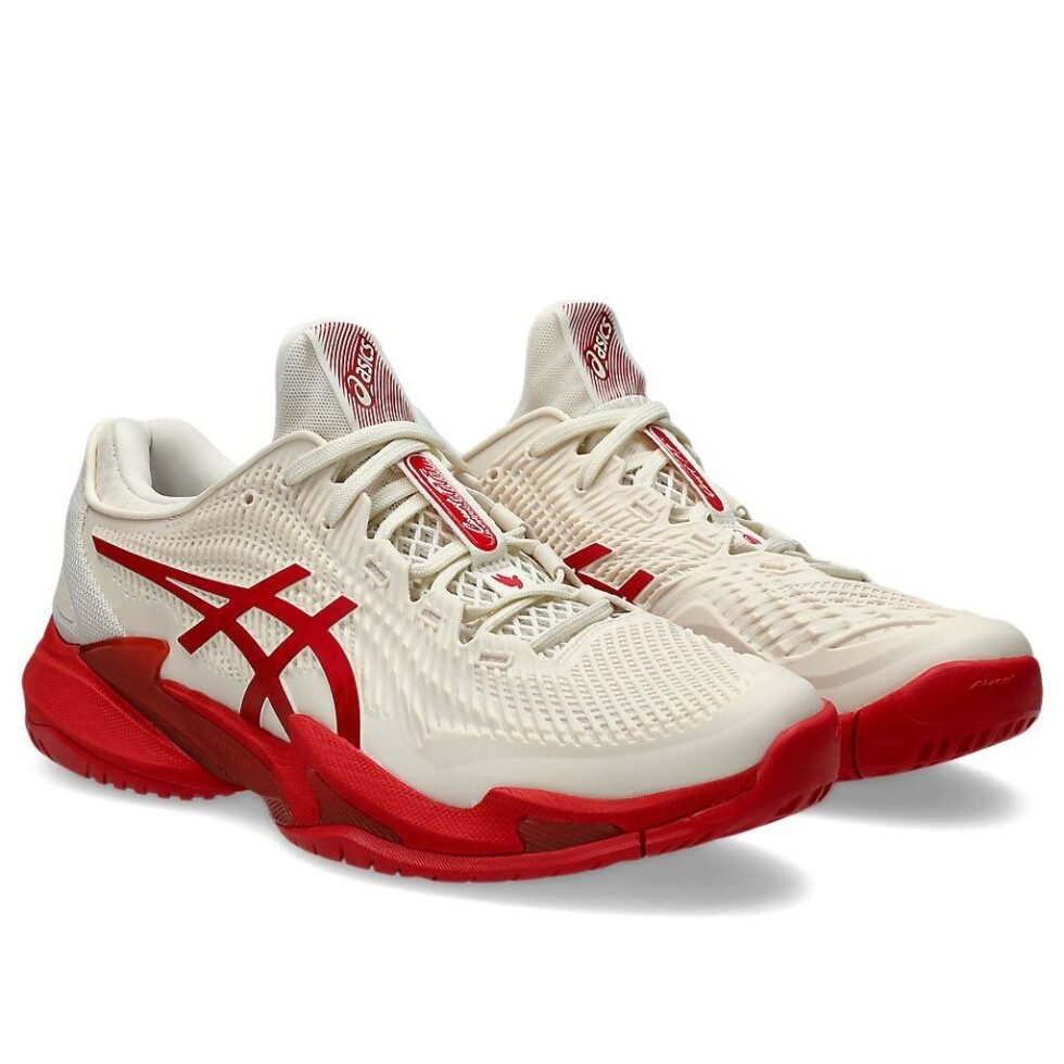 ASICS Court FF 3 Novak 'Cream Classic Red' 1041A522-968 - Image 3