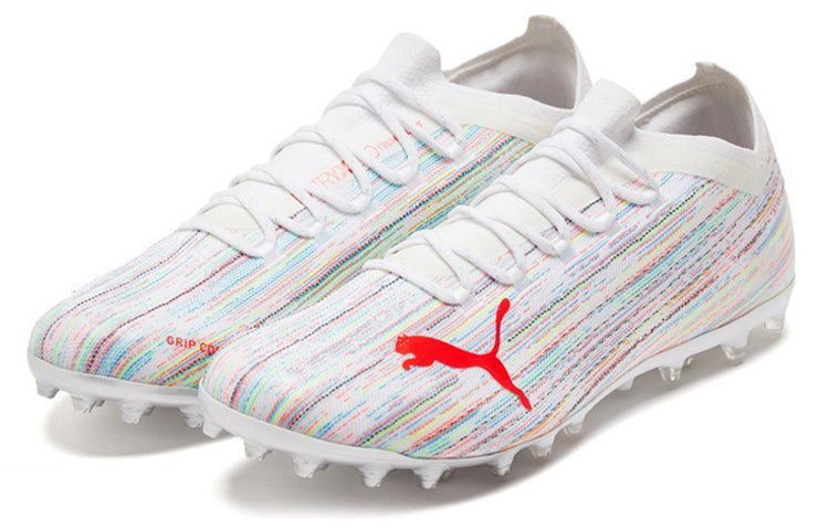 PUMA Ultra 1.2 MG Soccer Shoes White/Red 106341-04 - Image 3
