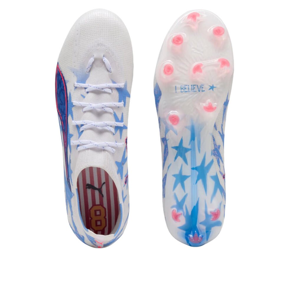 PUMA x Kidsuper x Christian Pulisic Ultra 6 Pro FG/AG 'PUMA White Pink Lilac Dusky Blue' 109272-01 - Image 3
