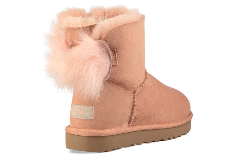 (WMNS) UGG Fluff Bow Mini Fleece Lined Pink Red 1094967-SNTN - Image 4