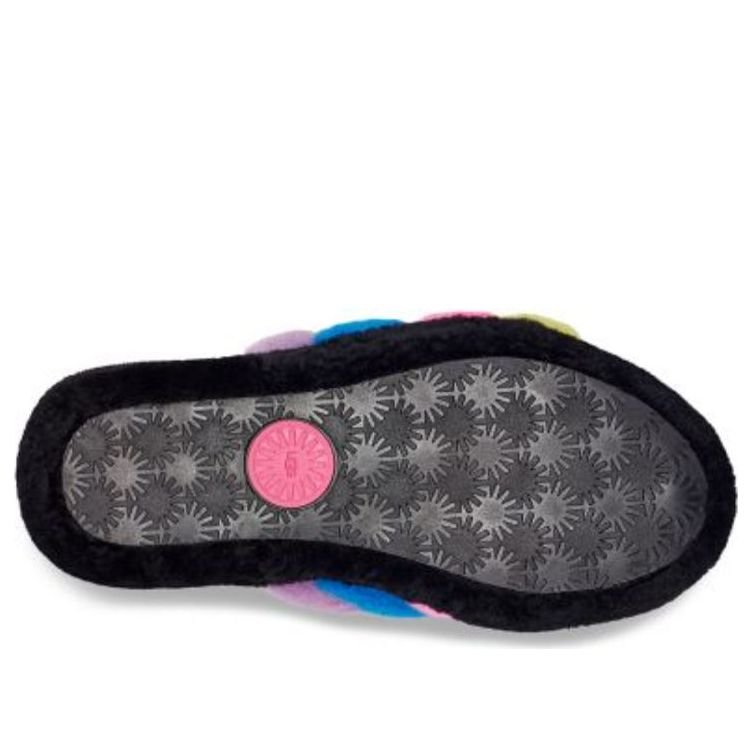 (WMNS) UGG Fluff Yeah Slide 'Black Taffy Pink Multi' 1097169-BTPM - Image 7