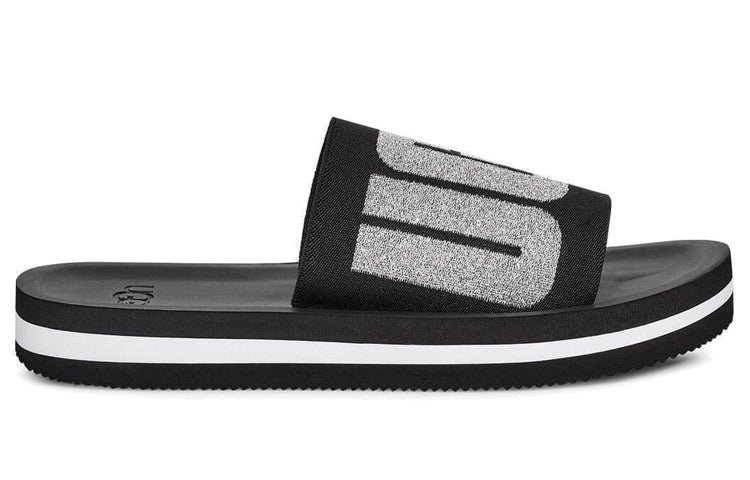 (WMNS) UGG Zuma Metallic Graphic Black Slippers 1101558-BLK - Image 3
