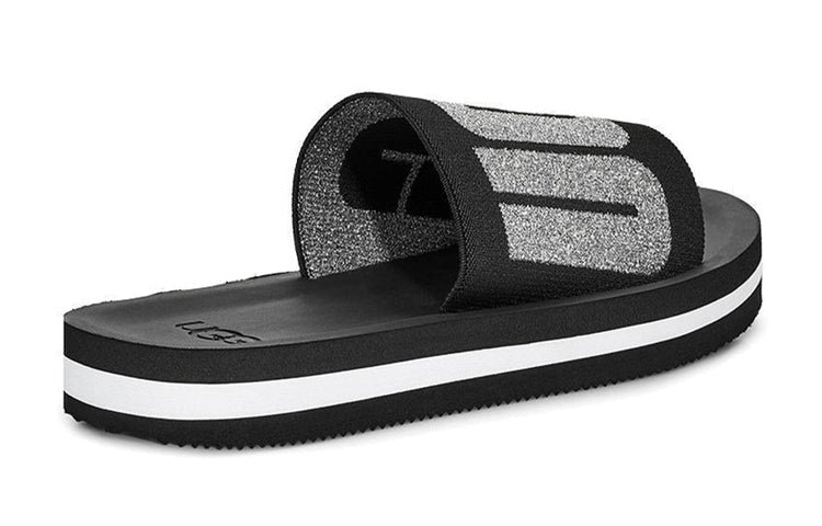 (WMNS) UGG Zuma Metallic Graphic Black Slippers 1101558-BLK - Image 6