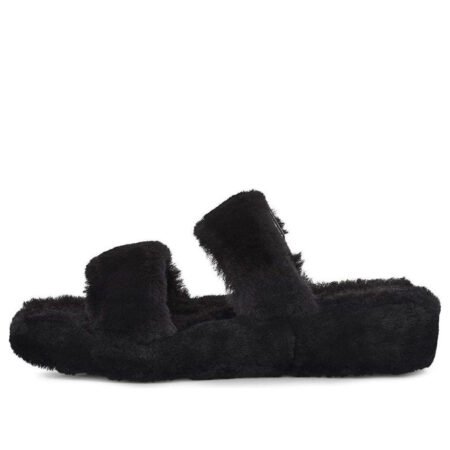 (WMNS) UGG Fuzz Yeah Black Sandals 1104662-BLK