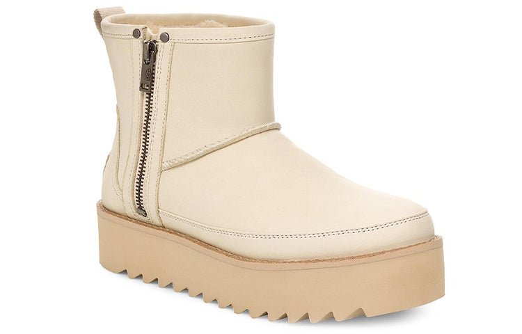 (WMNS) UGG F19 Classic Rebel Biker Mini Fleece Lined Pink 1105313-BONE - Image 4