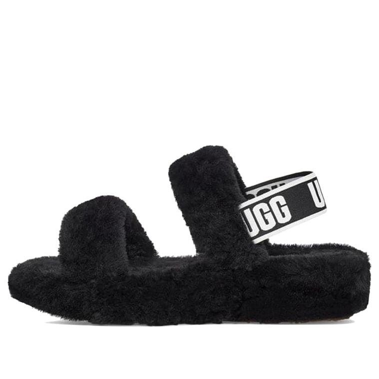 (WMNS) UGG Oh Yeah Thick Sole Sandals Black 1107953-BLK