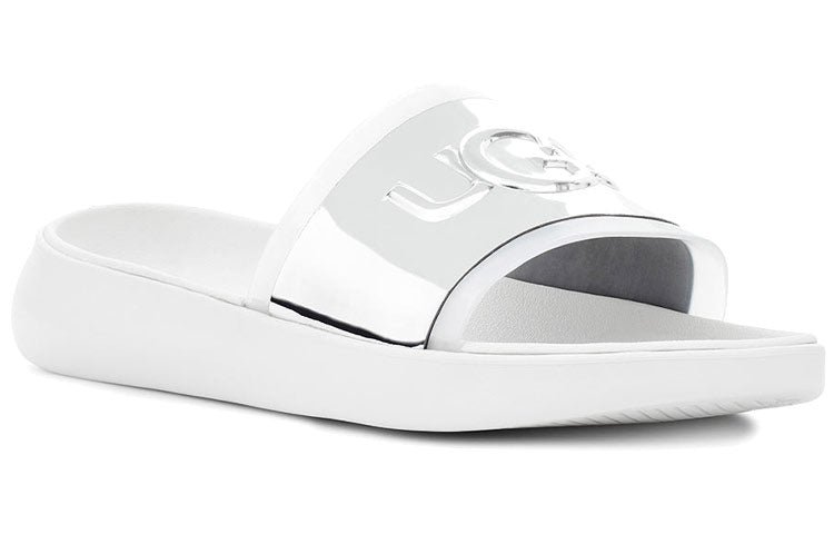 (WMNS) UGG Hilama Slide Shoe White Silver 1109592-WHT - Image 4