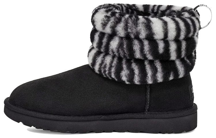 (WMNS) UGG Fluff Mini Quilted Leopard Zebra 1112439-BWHT - Image 2