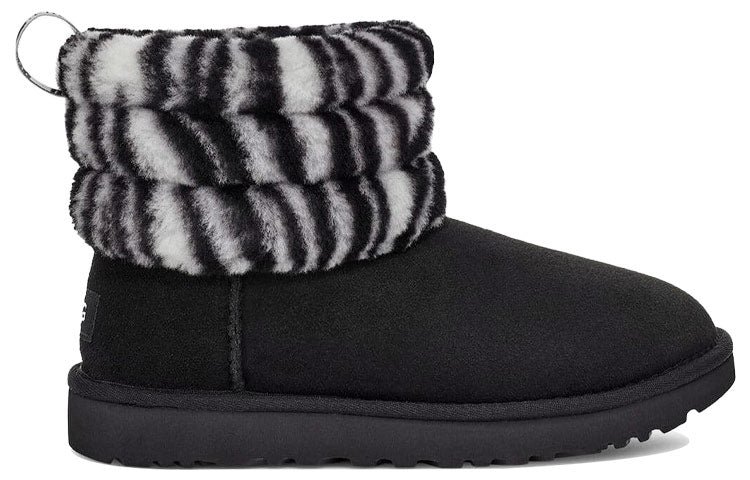 (WMNS) UGG Fluff Mini Quilted Leopard Zebra 1112439-BWHT - Image 3