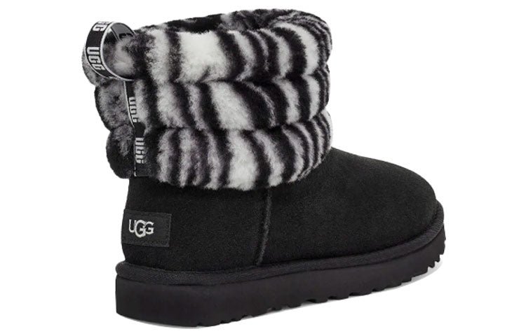 (WMNS) UGG Fluff Mini Quilted Leopard Zebra 1112439-BWHT - Image 5