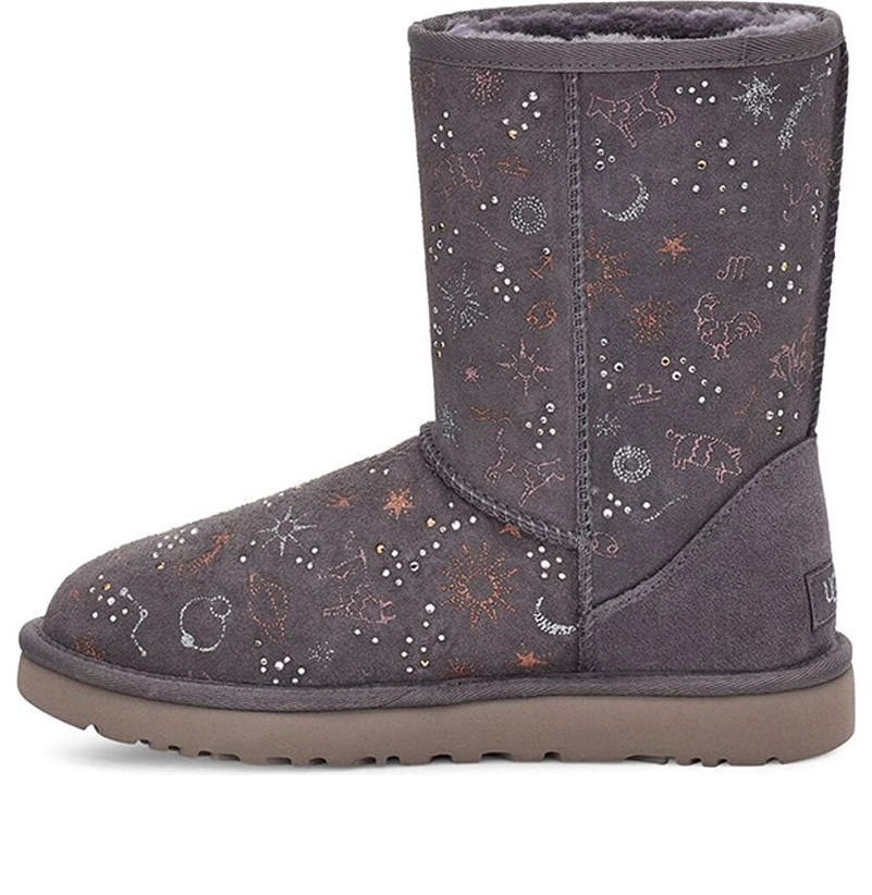 (WMNS) UGG Classic Zodiac Snow Boots Gray Purple 1112517-NHT