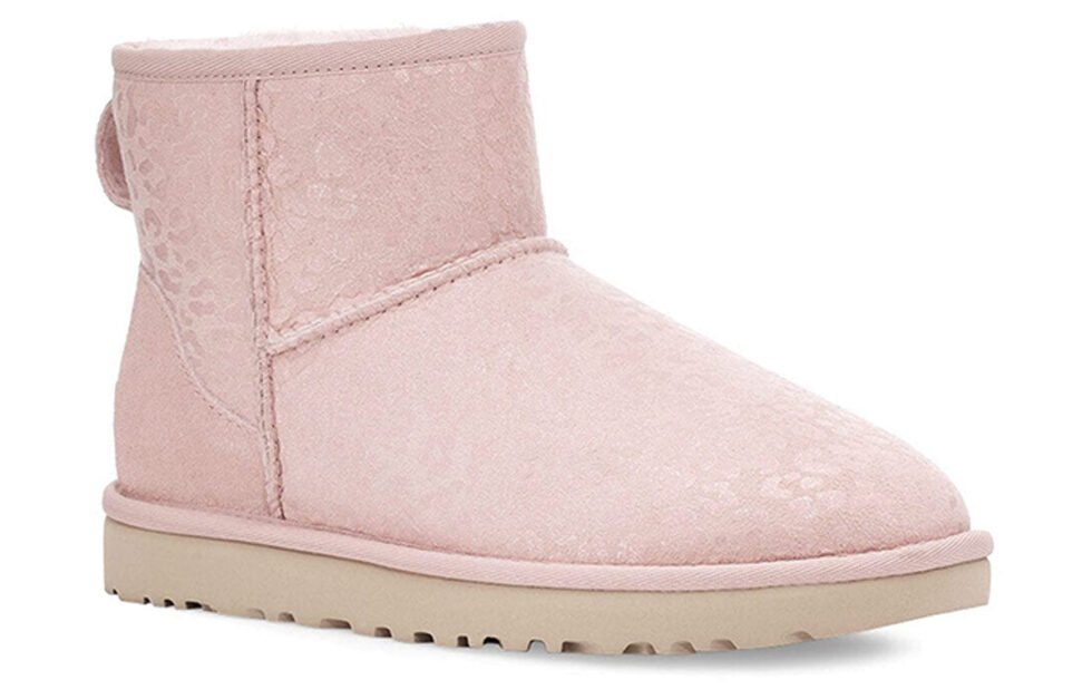 (WMNS) UGG Classic Mini Snow Leopard Fleece Lined Pink 1113494-QRT - Image 3