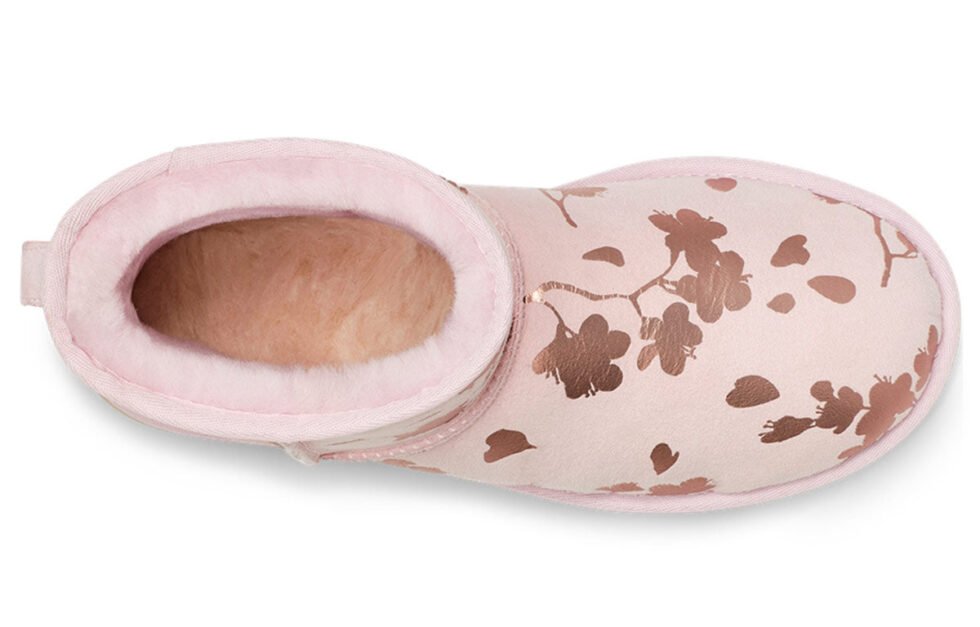 (WMNS) UGG Classic Mini Floral Foil Pink Red Fleece Lined 1118163-SLPN - Image 5
