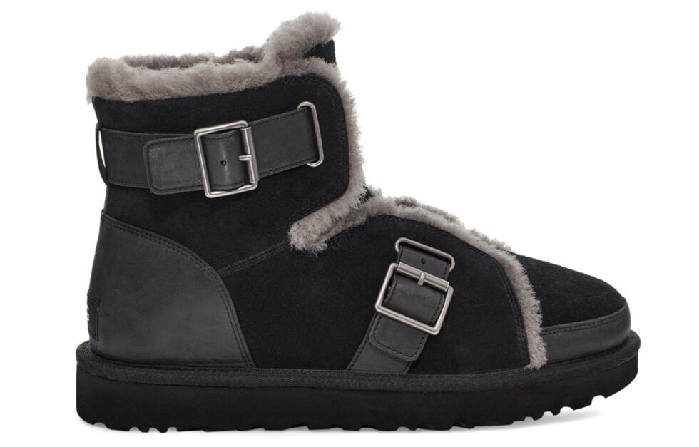 (WMNS) UGG Dune Mini Buckle Boot Fleece Lined Black 1119431-BLK - Image 3